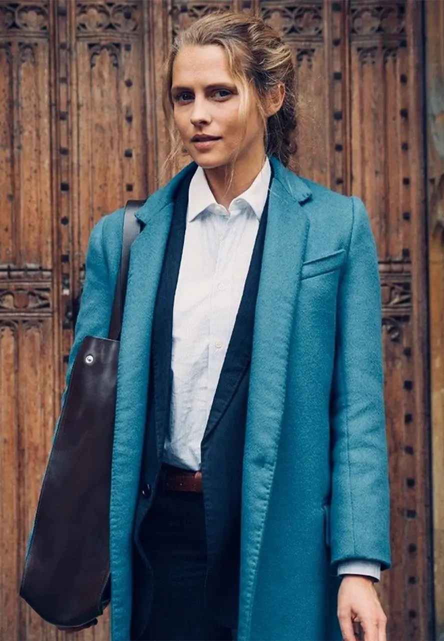 A Discovery of Witches Teresa Palmer Trench Coat discovery of witches blue coat