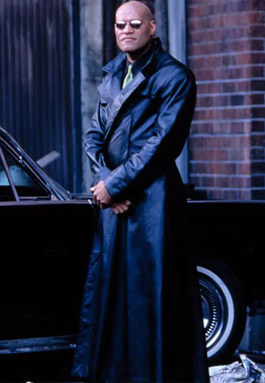 The Matrix Laurence Fishburne Black Leather Coat The Matrix Laurence Fishburne Black Leather Coat - Image 7
