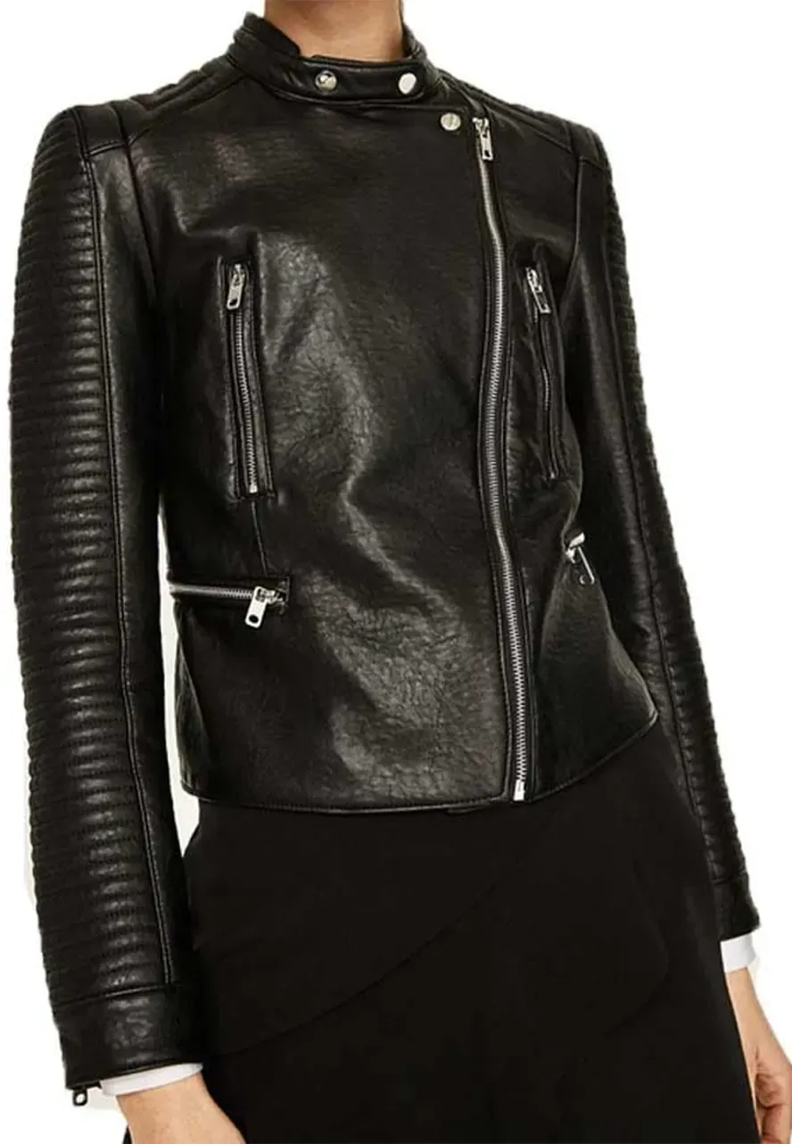 Arrow Dinah Drake Padded Leather Jacket arrow dinah drake padded leather jacket