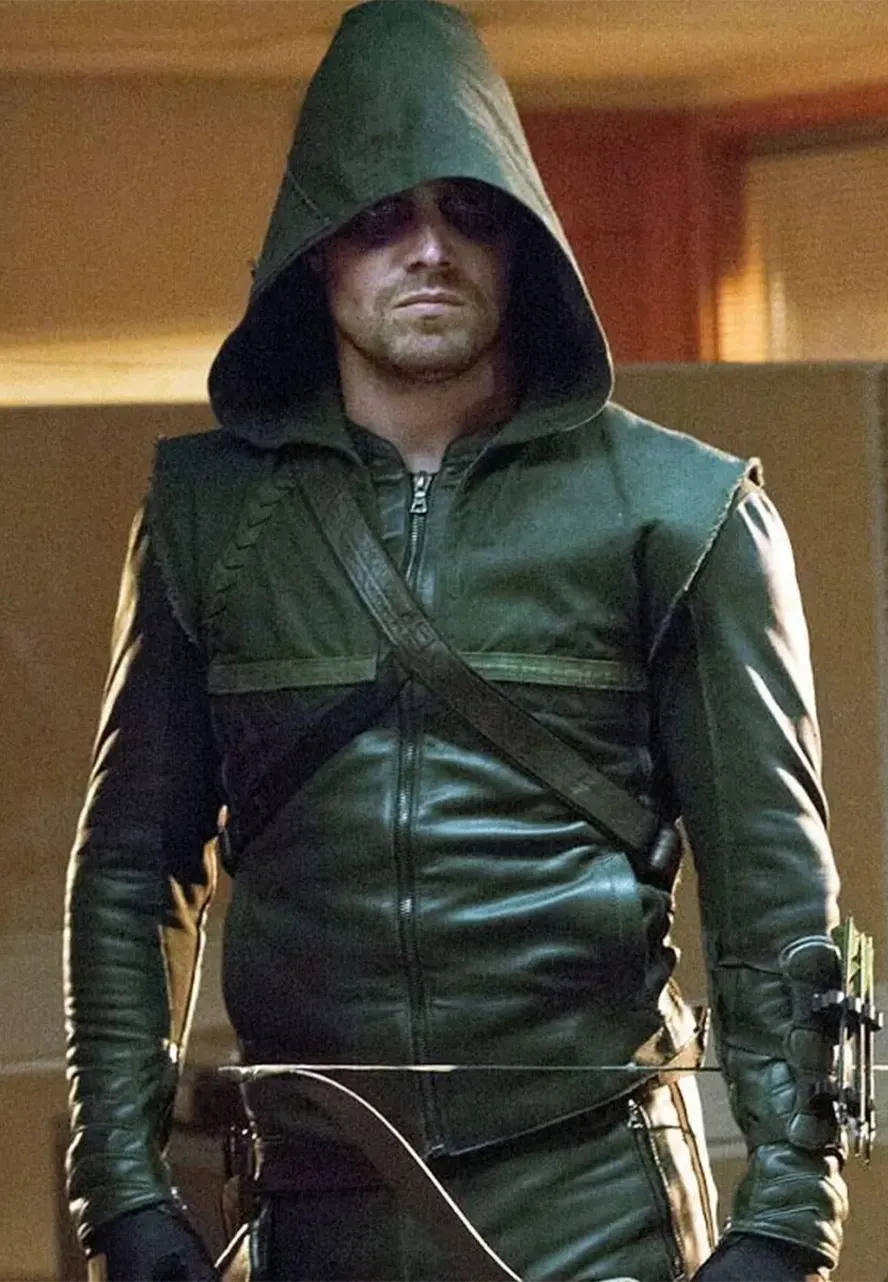 Stephen Amell Green Arrow Leather Jacket green arrow jacket