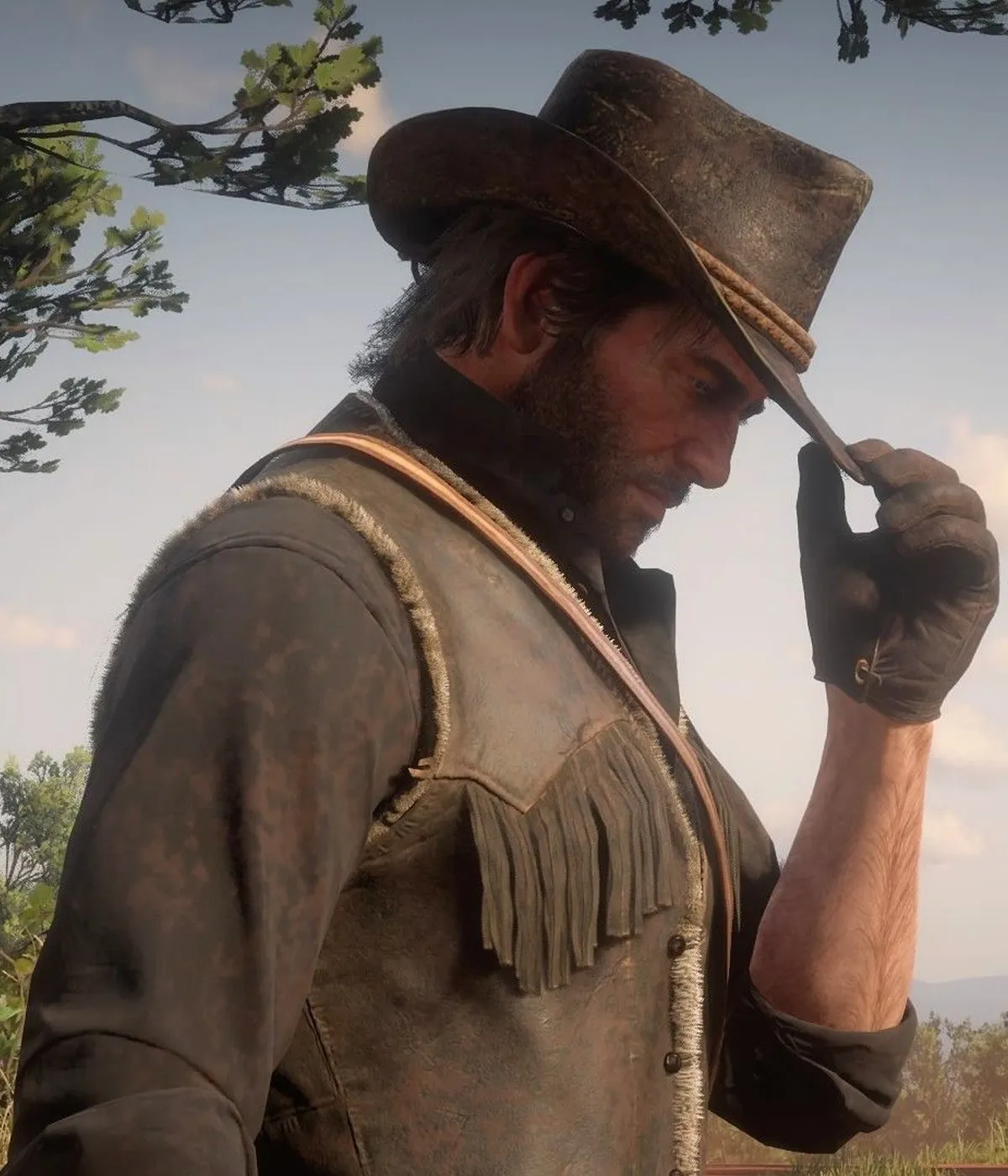 RDR2 Arthur Morgan Shearling Fringe Leather Vest arthur morgan vest
