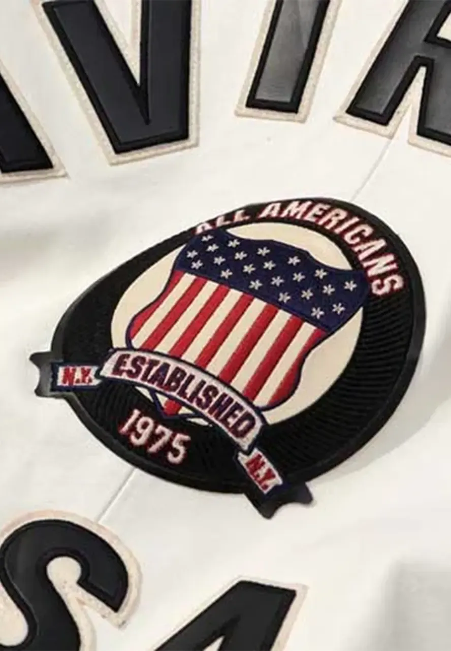 USA Baseball Avirex White Leather Jacket avirex jacket white