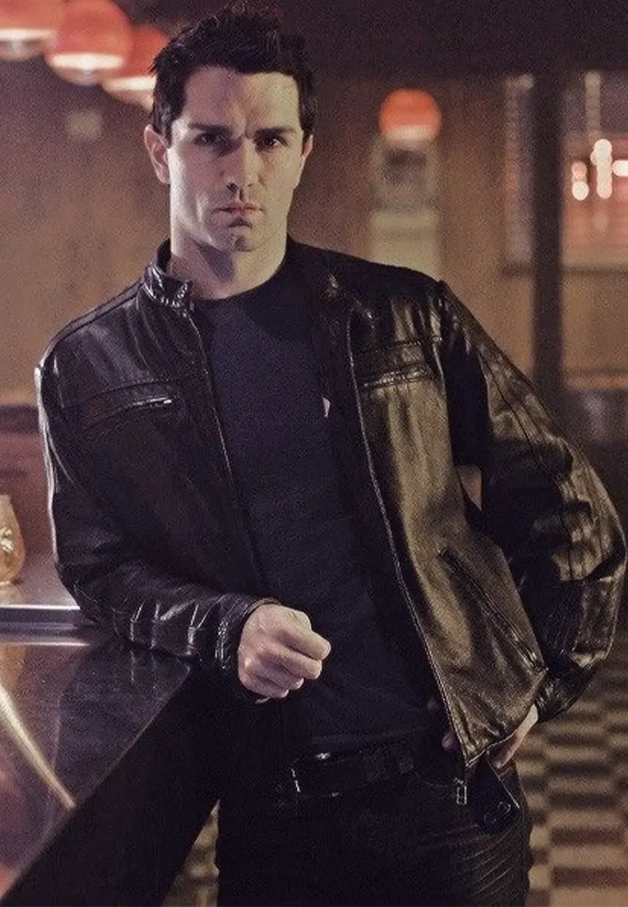 Being Human Sam Witwer Black Leather Jacket being human sam witwer leather jacket