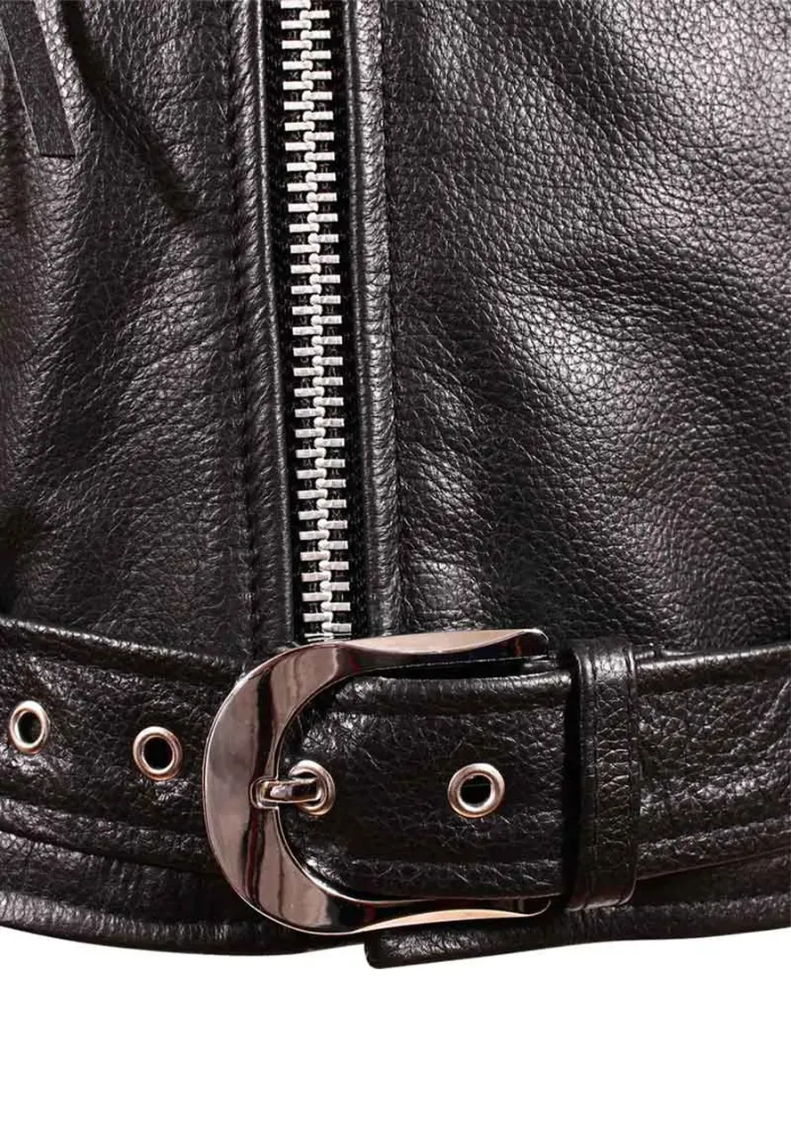 Nicolas Cage Ghost Rider Leather Jacket belted leather jacket