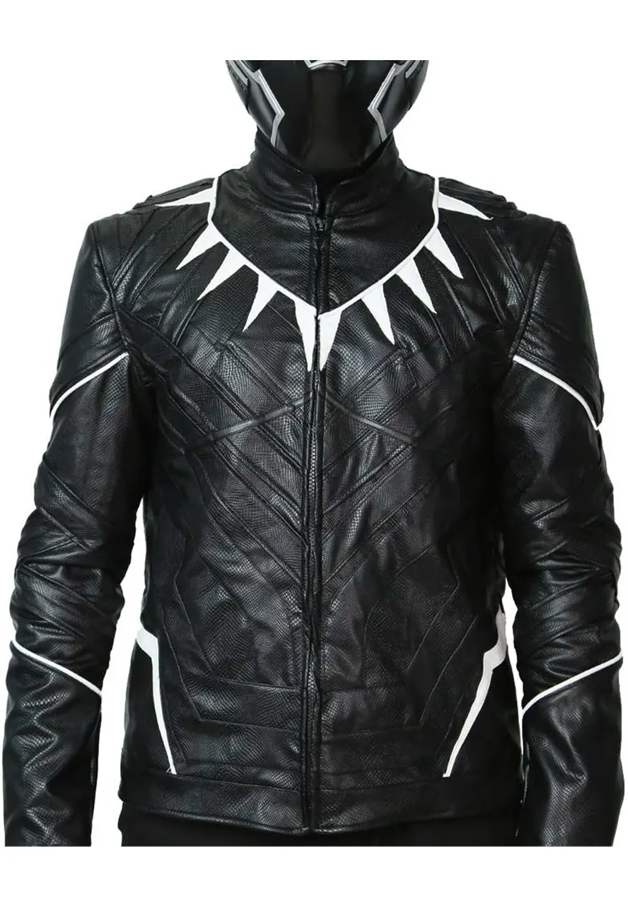 Chadwick Boseman Black Panther Leather Jacket black panther leather jacket