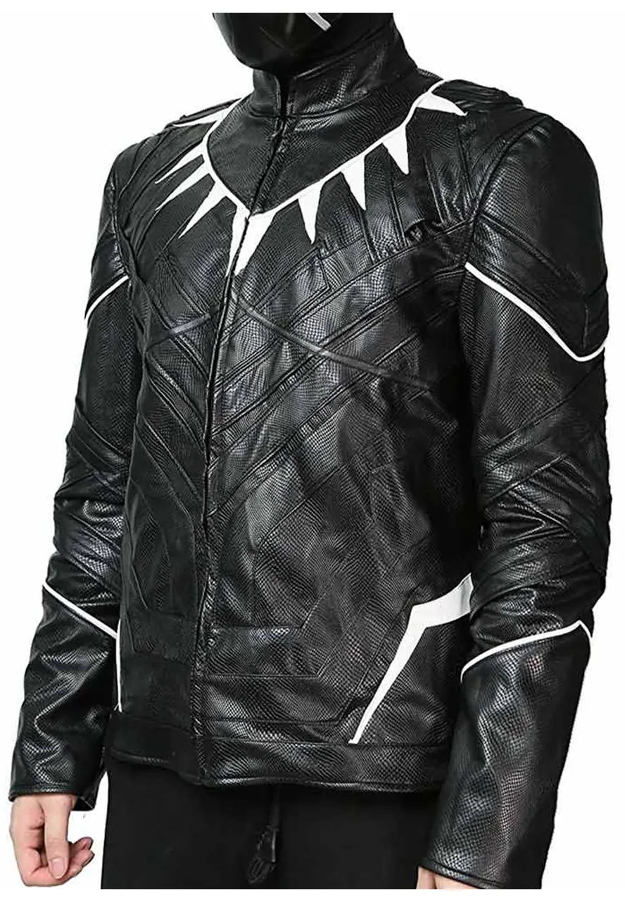 Chadwick Boseman Black Panther Leather Jacket black panther leather jacket