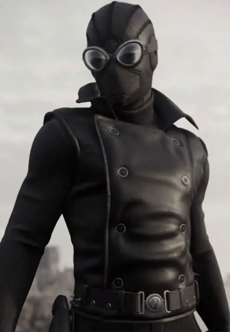 Spider-Man Noir Black Leather Vest black spider man noir vest