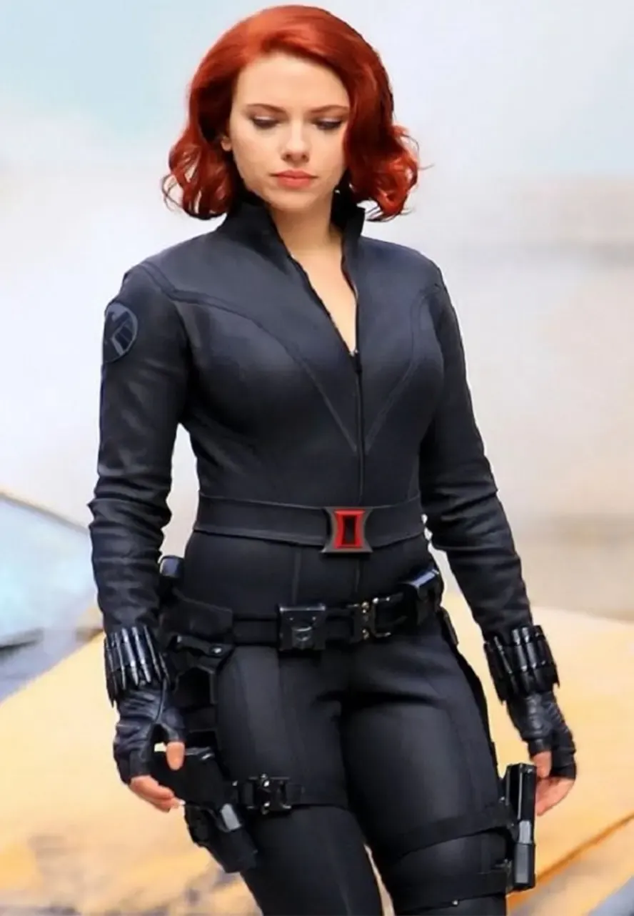The Avengers Black Widow Leather Jacket black widow jacket