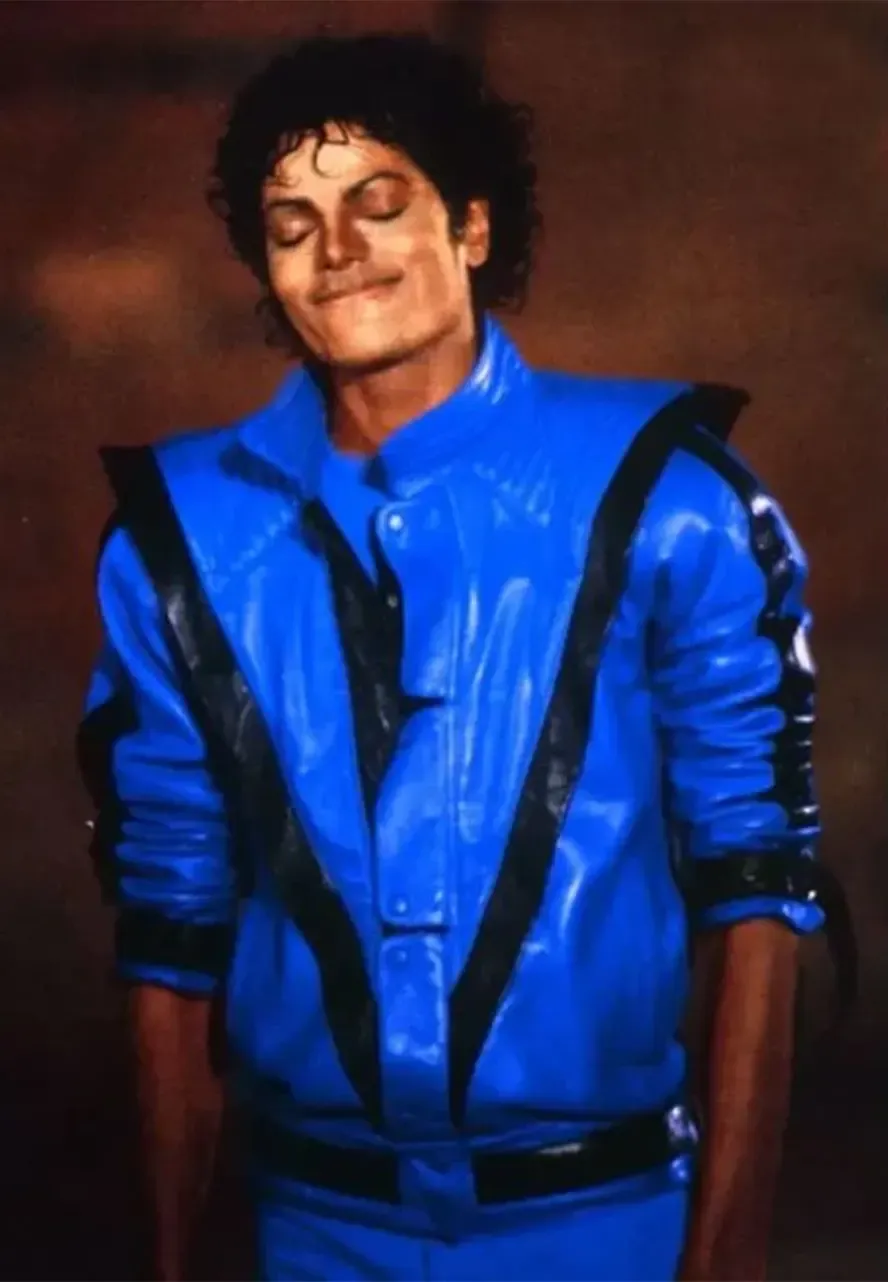 Michael Jackson Thriller Blue Leather Jacket blue thriller jacket