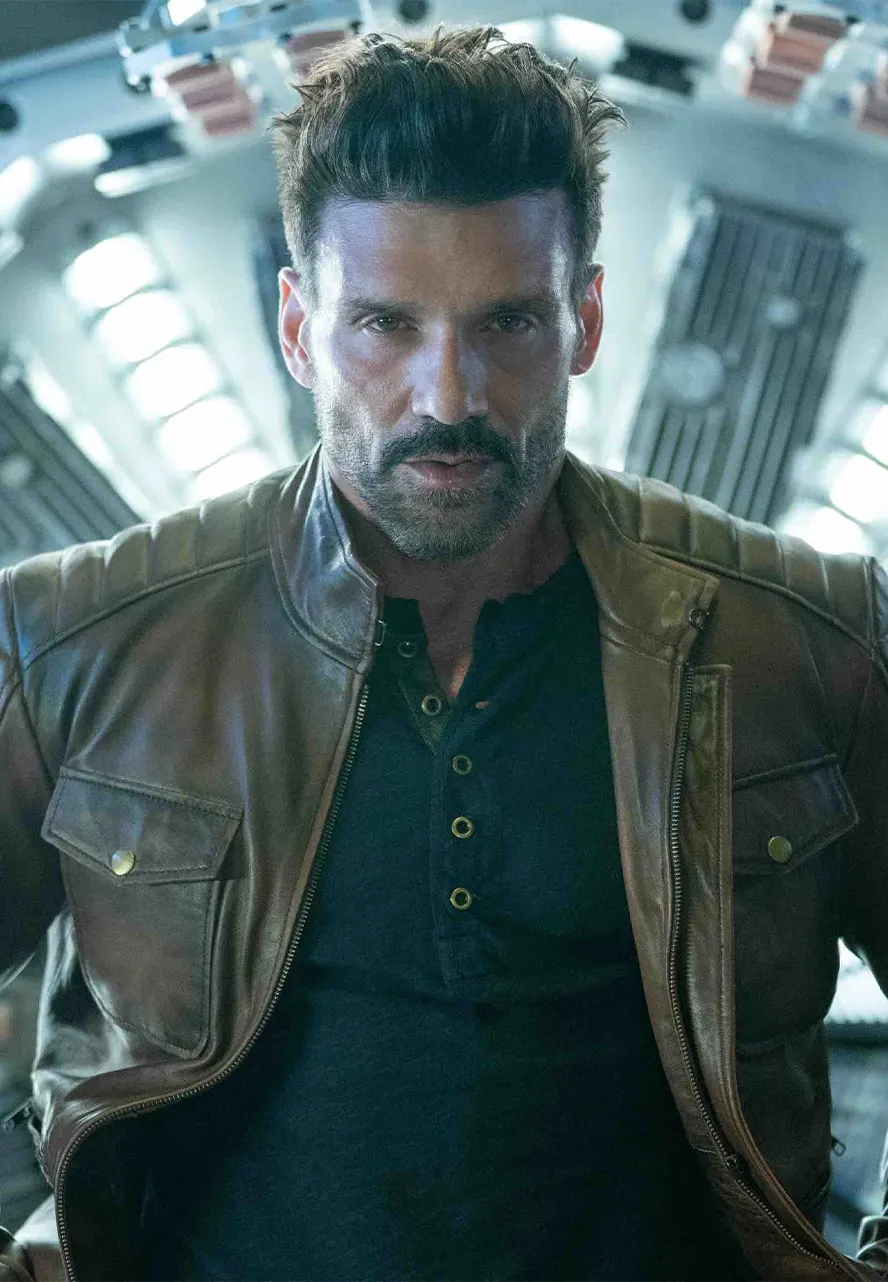 Frank Grillo Boss Level Brown Leather Jacket boss level roy pulver jacket