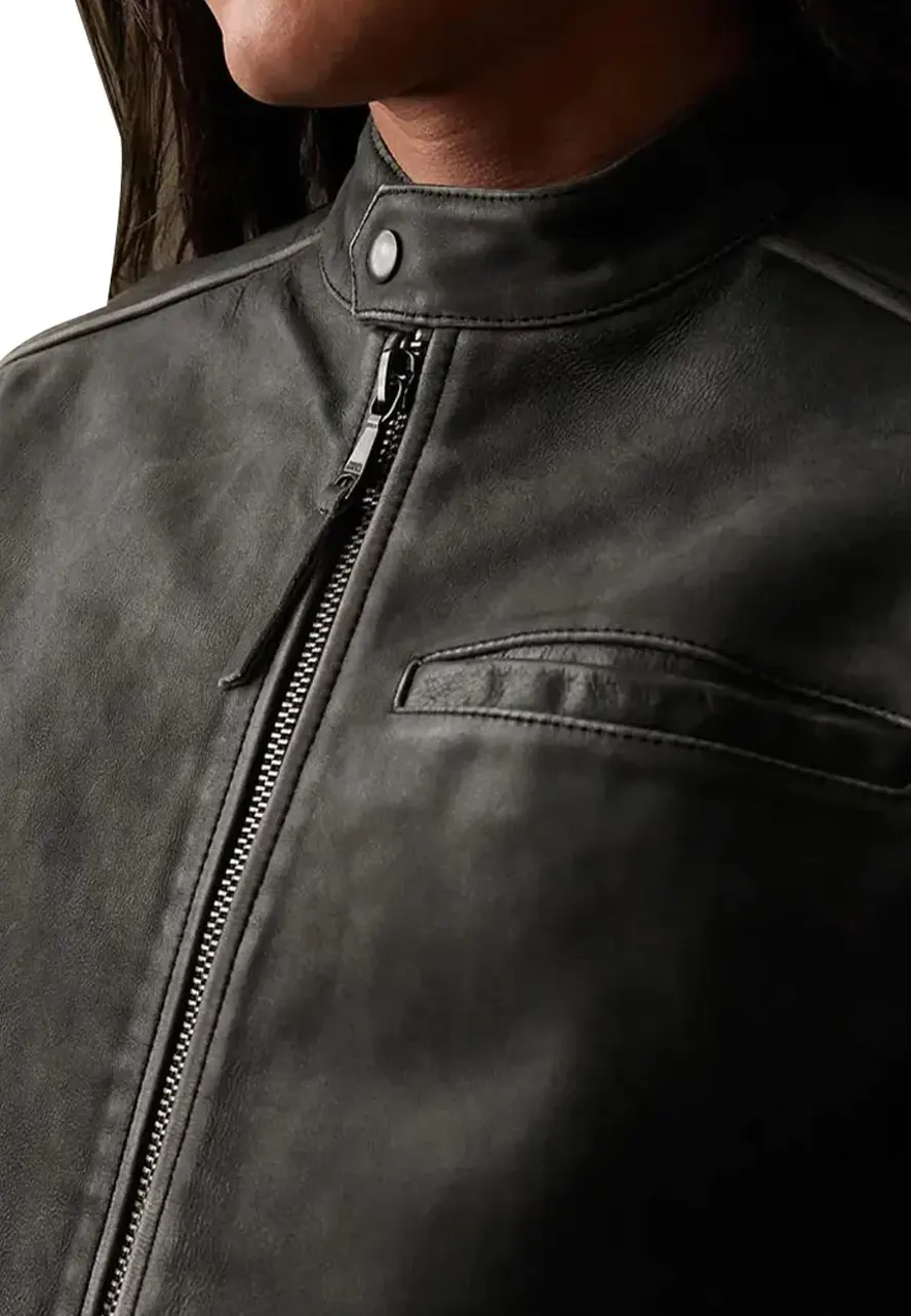 Calvo Leather Jacket calvo full zip leather jacket