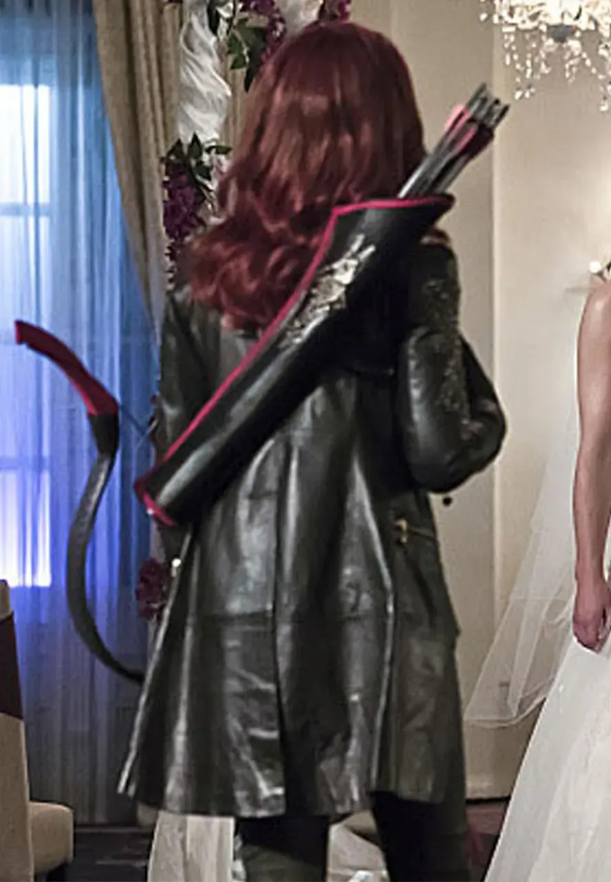 Amy Gumenick Arrow Cupid Leather Coat cupid arrow coat