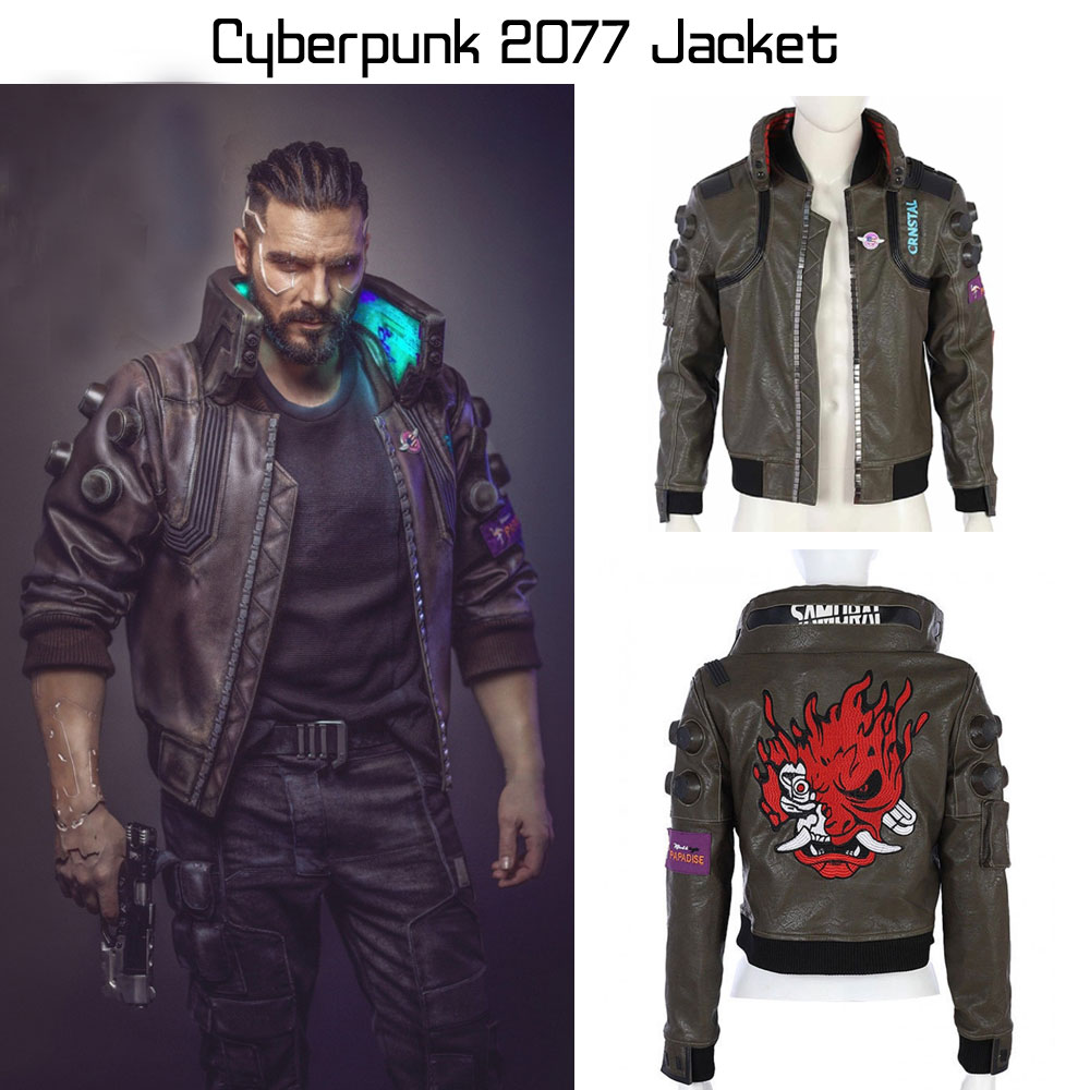 Cyberpunk 2077 Brown Leather Jacket cyberpunk jacket samurai