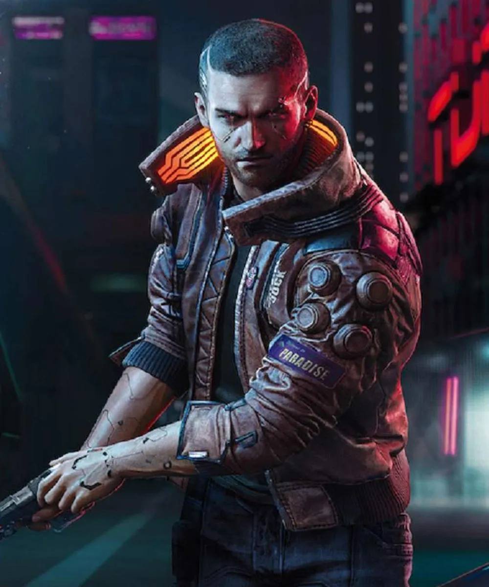 Cyberpunk 2077 Brown Leather Jacket cyberpunk2077 jacket