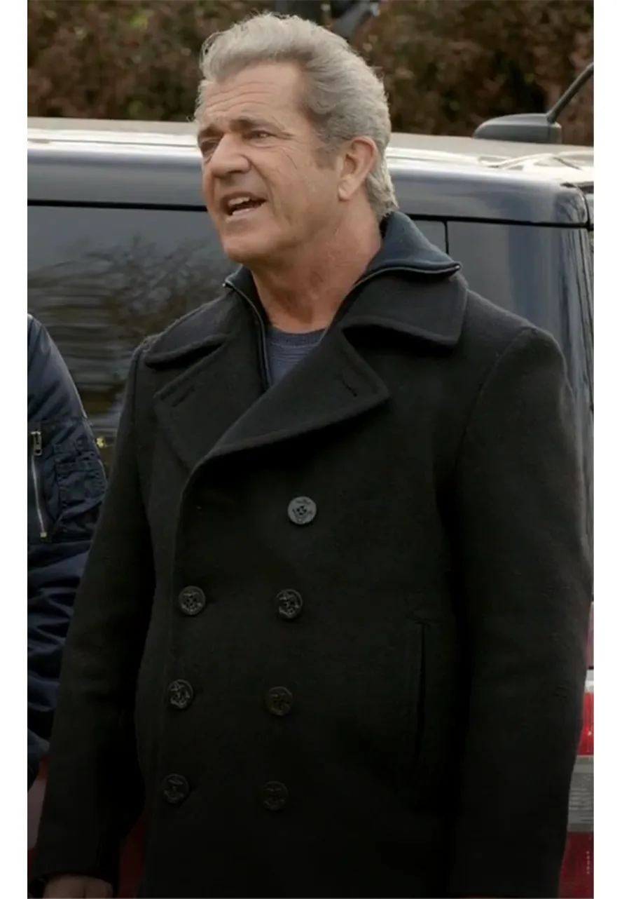 Mel Gibson Daddys Home 2 Peacoat daddys home 2 kurt mayron coat
