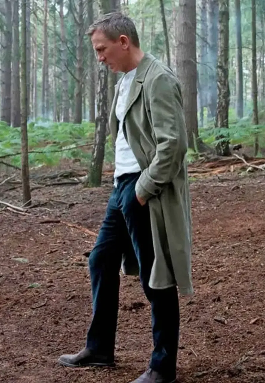 No Time To Die Daniel Craig Green Coat daniel craig green duster coat