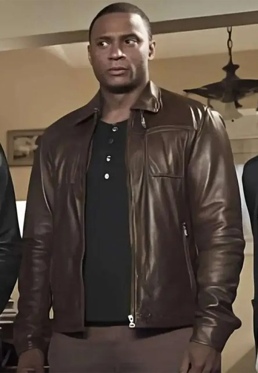 Arrow John Diggle Brown Leather Jacket david ramsey arrow brown leather jacket