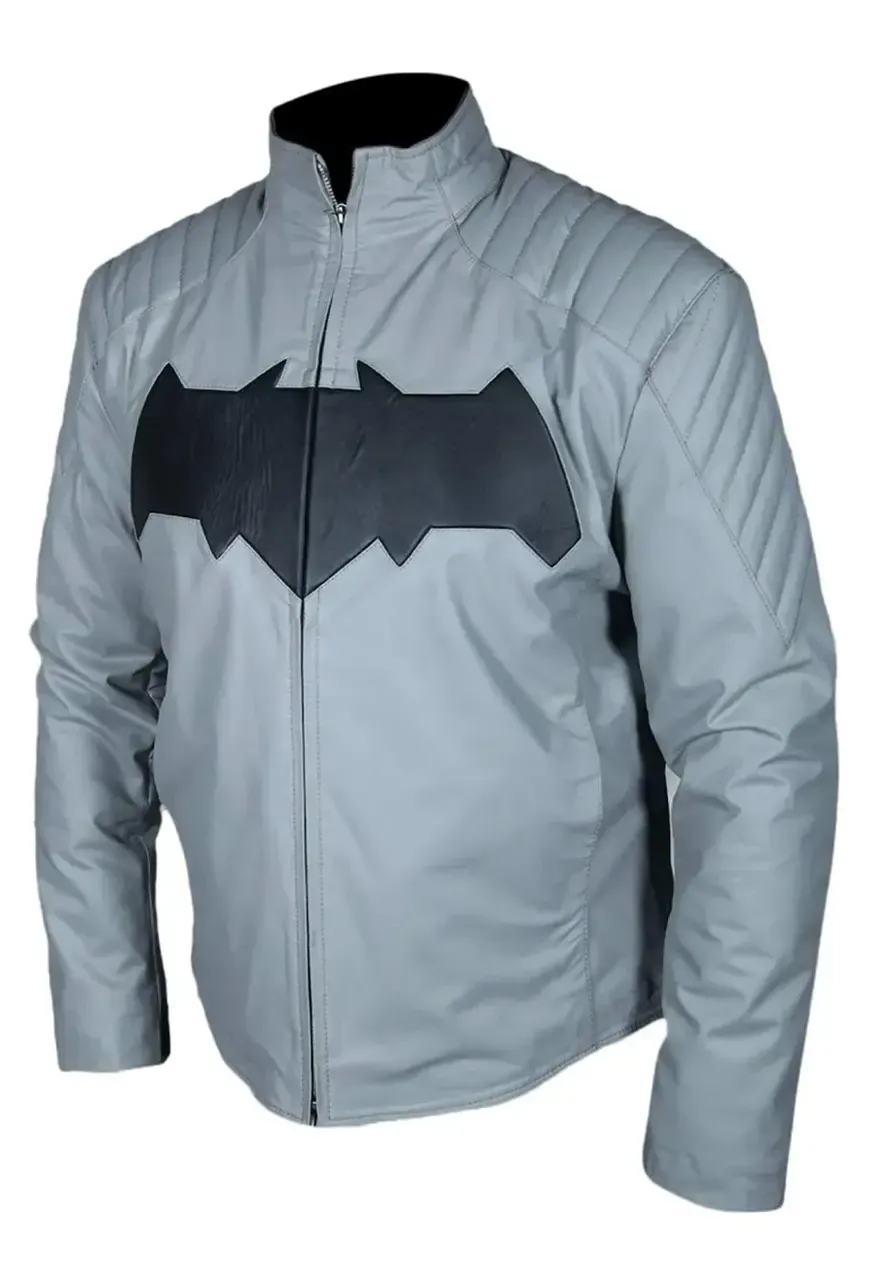 Dawn of Justice Batman Grey Leather Jacket dawn of justice batman jacket