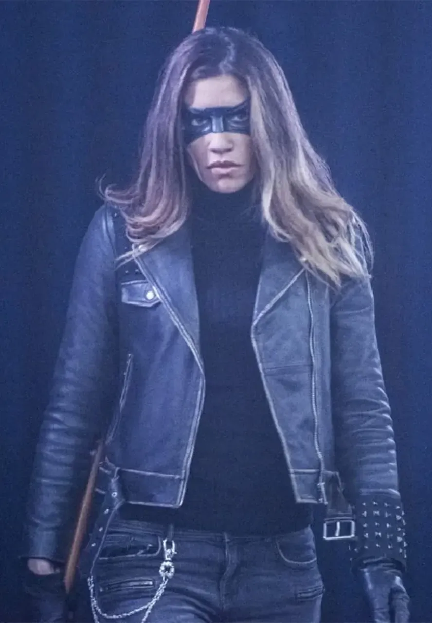 Arrow Dinah Drake Blue Leather Jacket dinah drake leather jacket