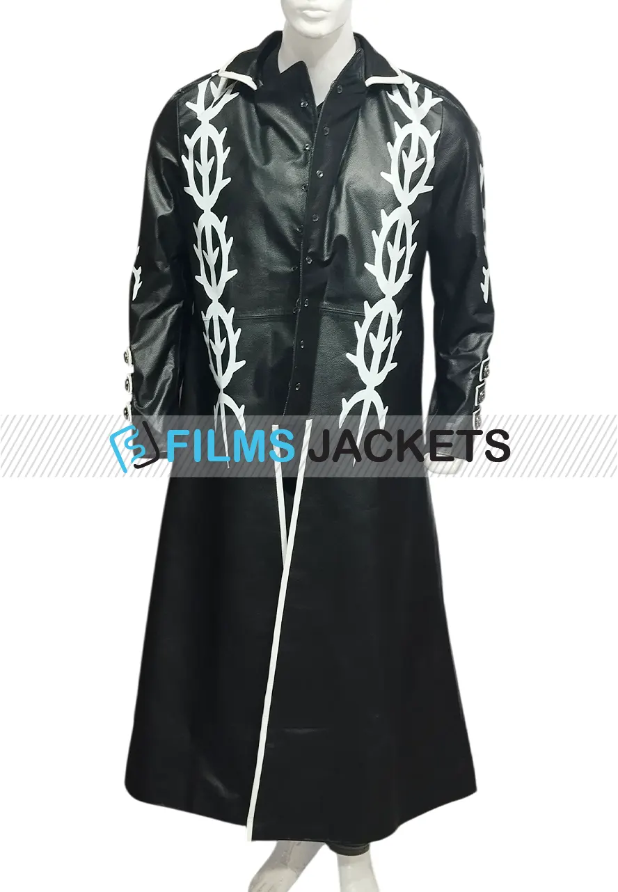 Devil May Cry 5 Vergil Black Leather Coat dmc 5 vergil trench coat