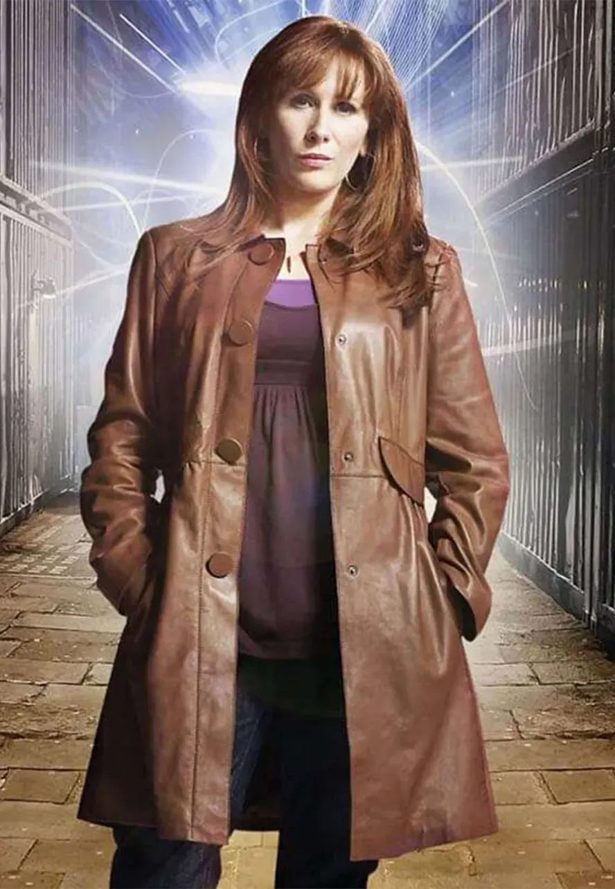 Doctor Who Donna Noble Leather Coat donna noble leather coat