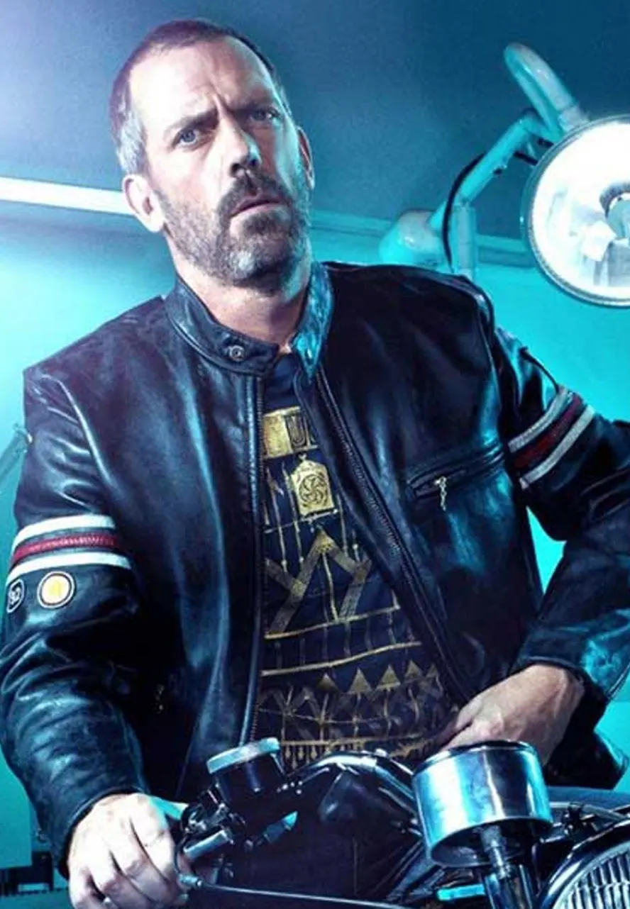 Dr. Gregory House Hugh Laurie Biker Leather Jacket dr house biker jacket