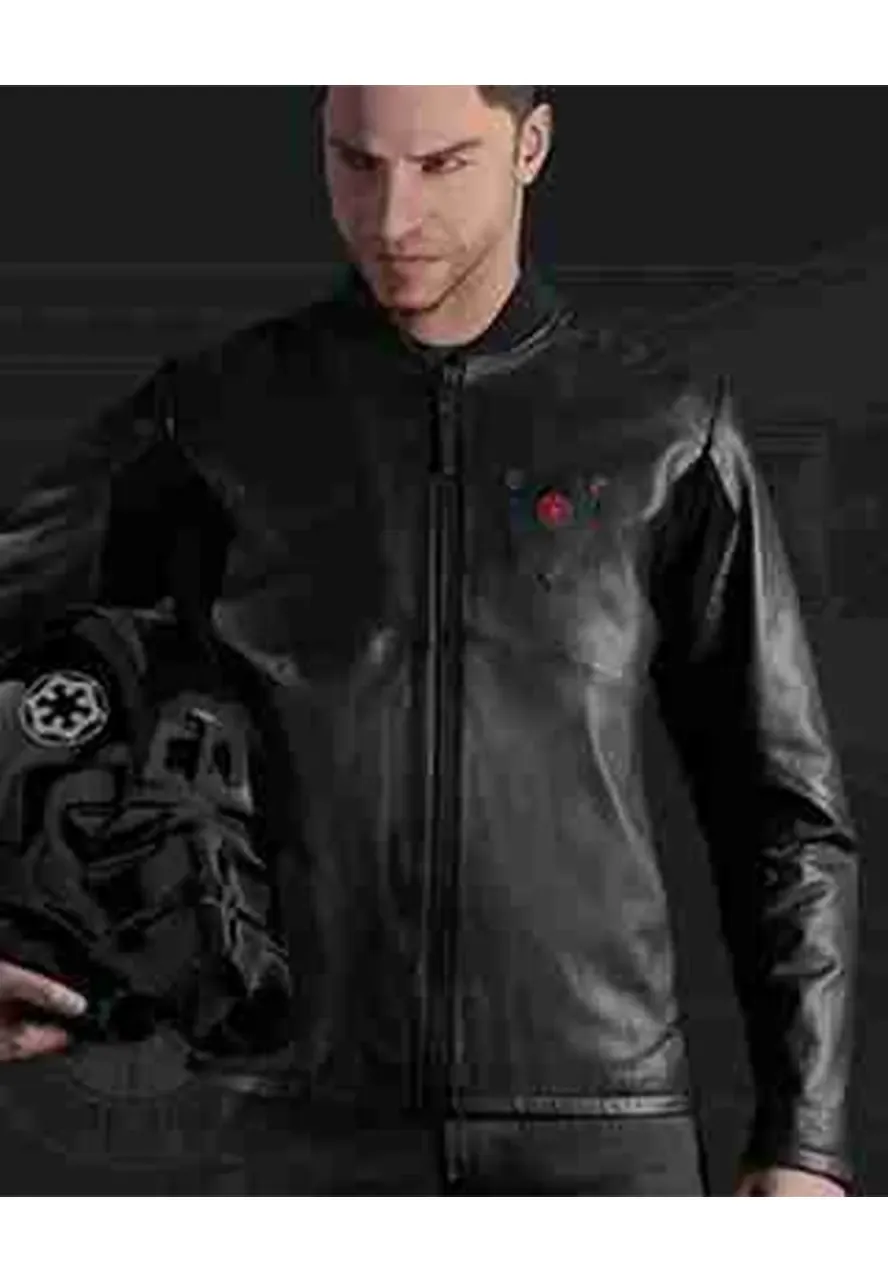 Tie Fighter Pilot Star Wars Imperial Leather Jacket fighter pilot black leather jacket