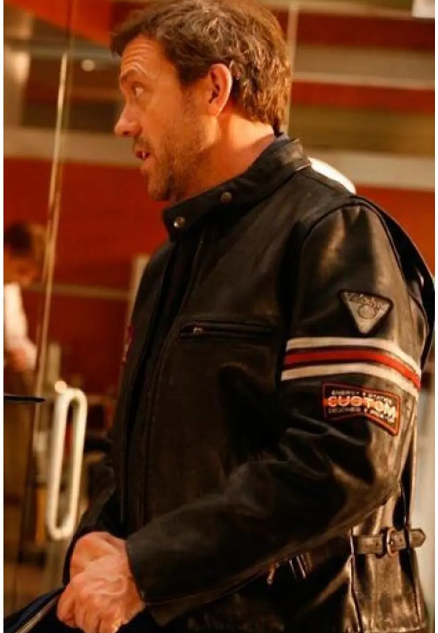 Dr. Gregory House Hugh Laurie Biker Leather Jacket gregory house jacket
