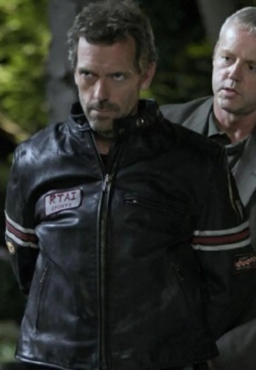 Dr. Gregory House Hugh Laurie Biker Leather Jacket gregory house motorcycle jacket