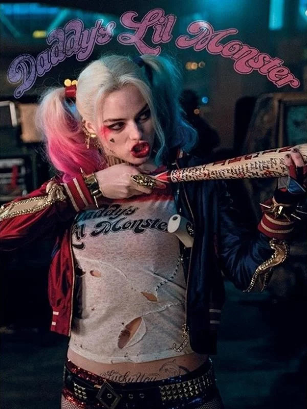 Suicide Squad Harley Quinn Red and Blue Jacket harley quin jacket
