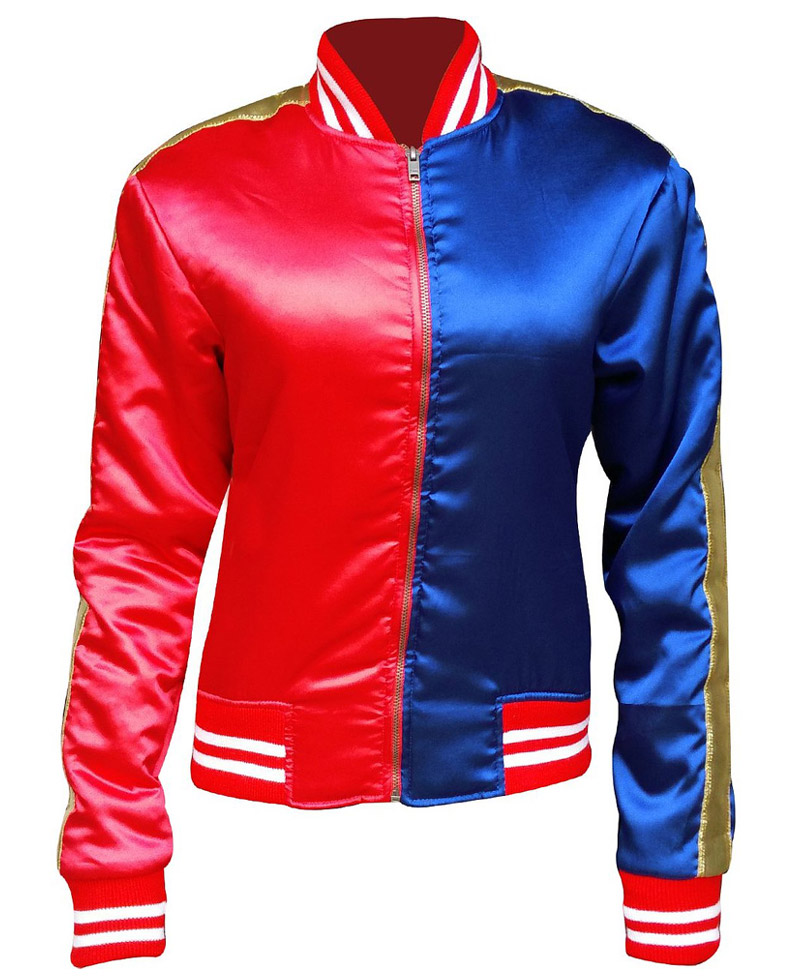 Suicide Squad Harley Quinn Red and Blue Jacket harley quinn blue and red jacket