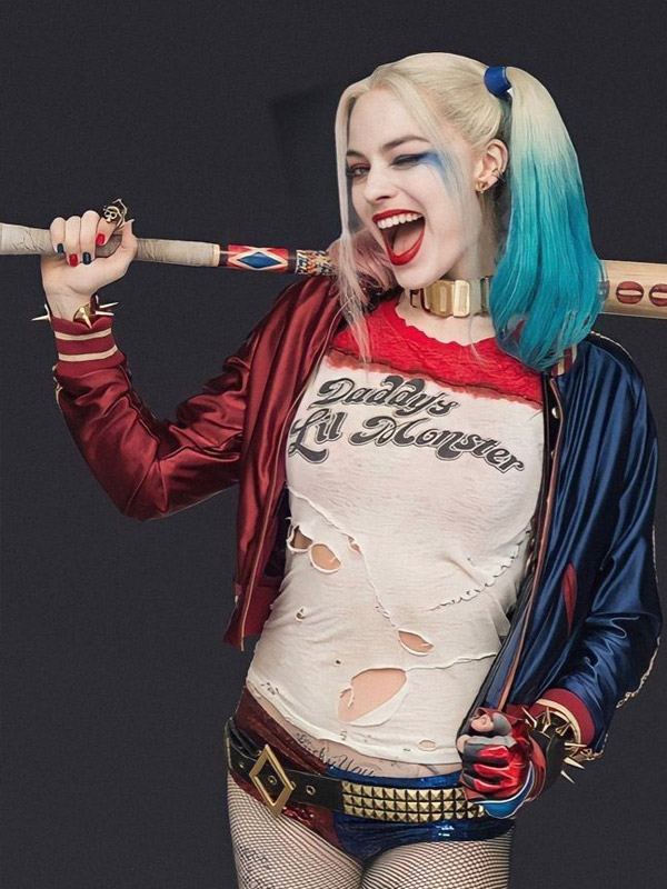 Suicide Squad Harley Quinn Red and Blue Jacket harley quinn jacket from suicide squad