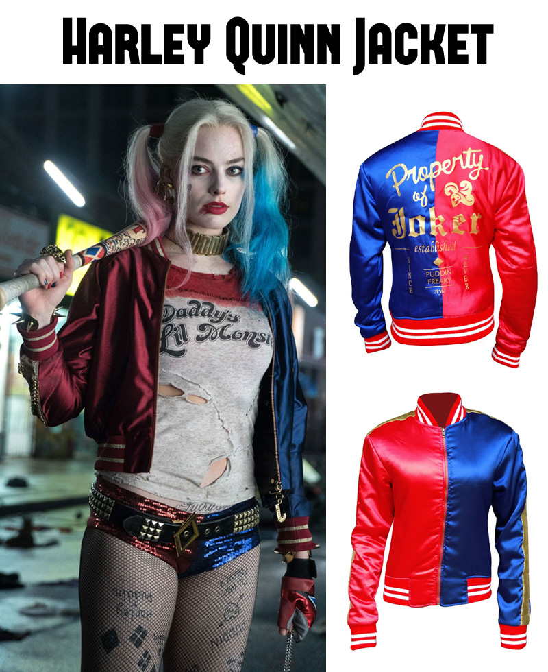 Suicide Squad Harley Quinn Red and Blue Jacket harley quinn suicide squad jacket