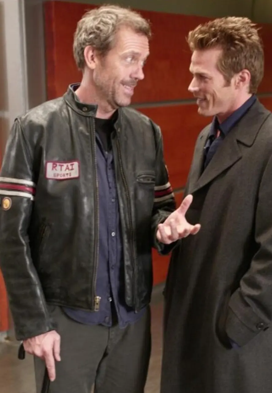Dr. Gregory House Hugh Laurie Biker Leather Jacket house motorcycle jacket