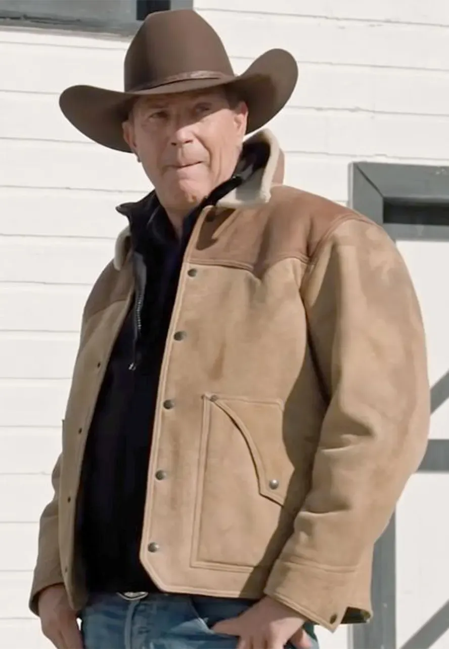 Yellowstone Season 03 Kevin Costner Suede Leather Jacket john dutton leather jacket