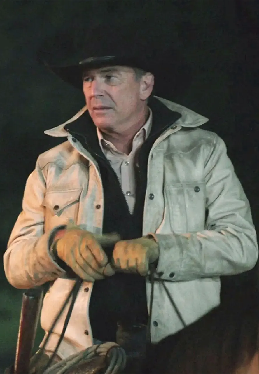 Yellowstone S05 John Dutton Cotton Jacket john dutton white cotton jacket