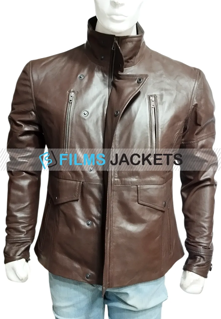 Charlie Wax From Paris With Love John Travolta Leather Jacket john travolta from paris with-jacket