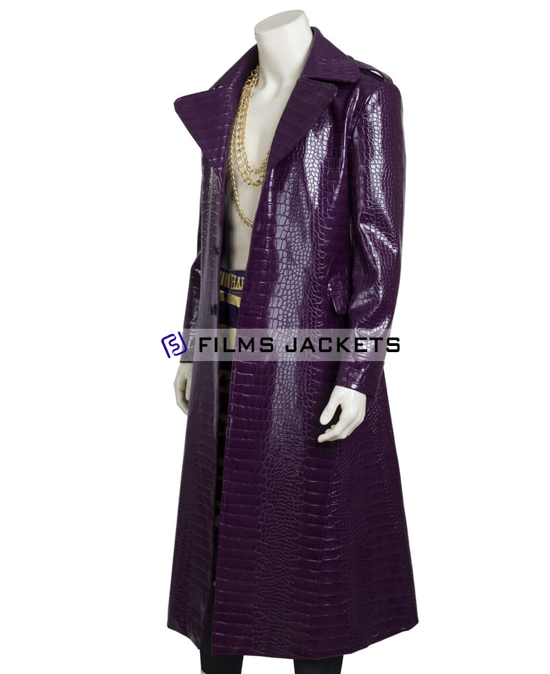 Suicide Squad Joker Purple Leather Coat joker purple jacket