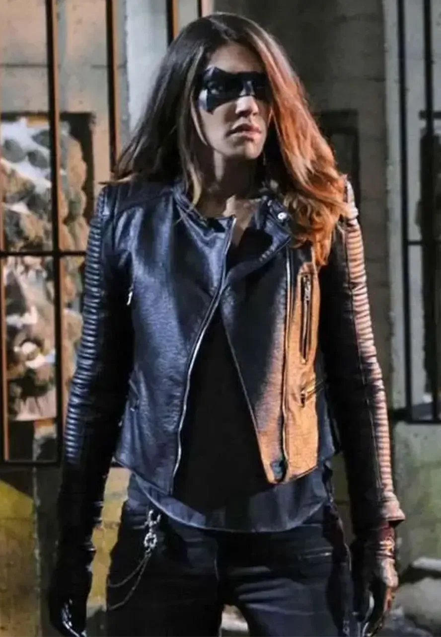 Arrow Dinah Drake Padded Leather Jacket juliana harkavy biker leather jacket