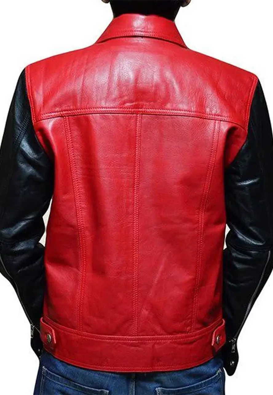 Justin Bieber Red and Black Jacket justin bieber red and black leather jacket