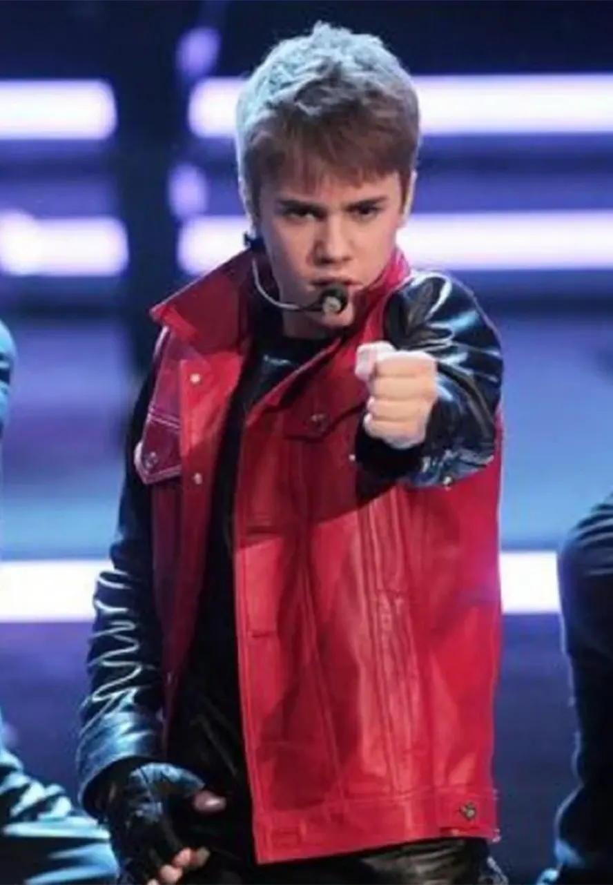 Justin Bieber Red and Black Jacket justin bieber red jacket