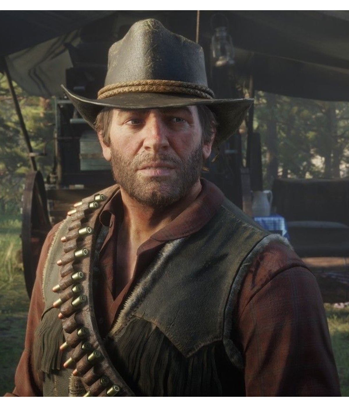 RDR2 Arthur Morgan Shearling Fringe Leather Vest leather fringed vest