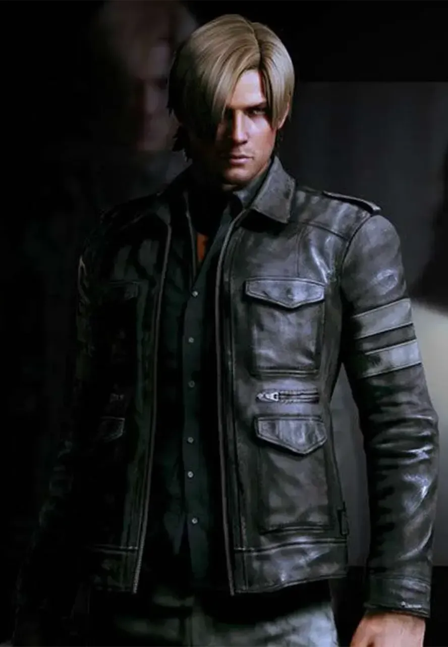 Leon Kennedy Resident Evil 6 Leather Jacket leon kennedy jacket