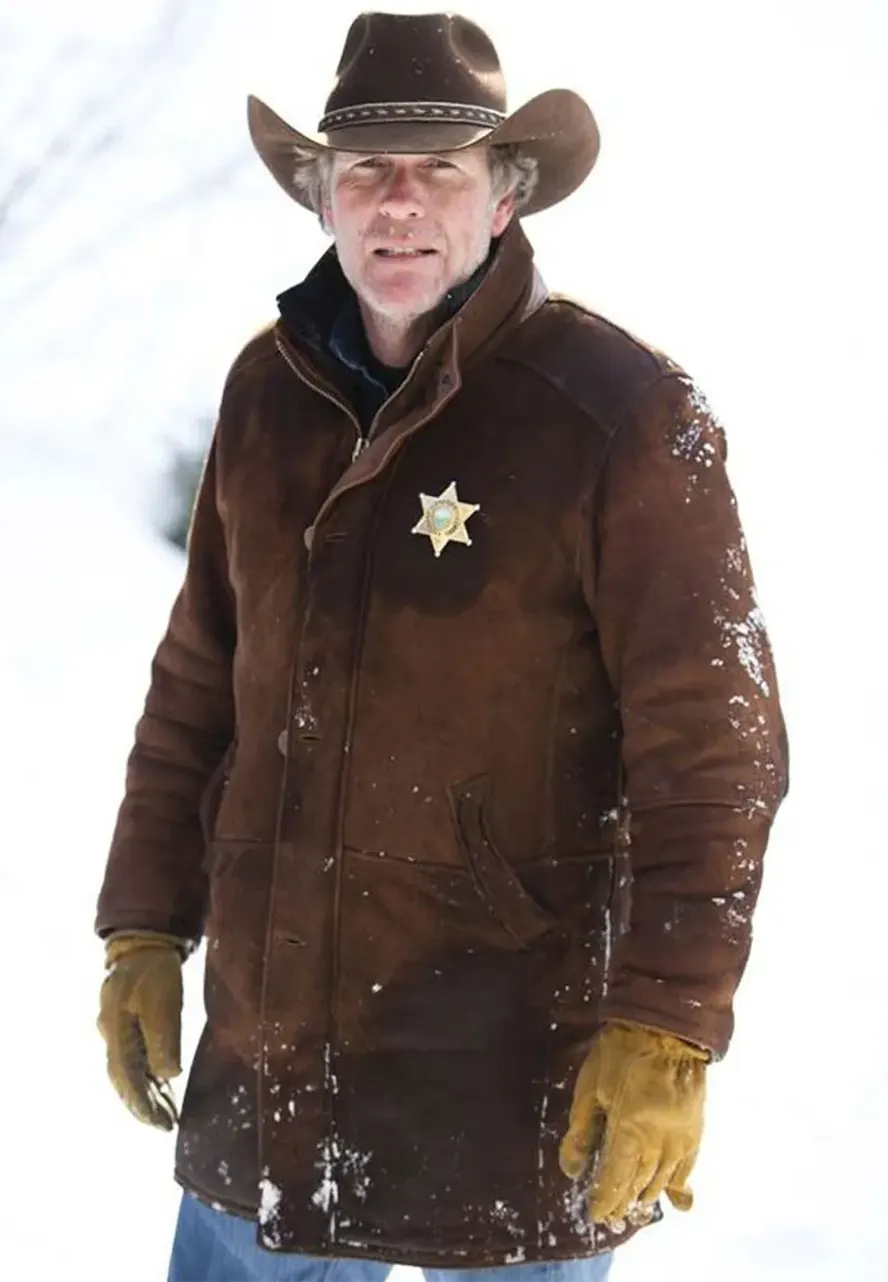 Robert Taylor Sheriff Walt Longmire Suede Coat longmire coat