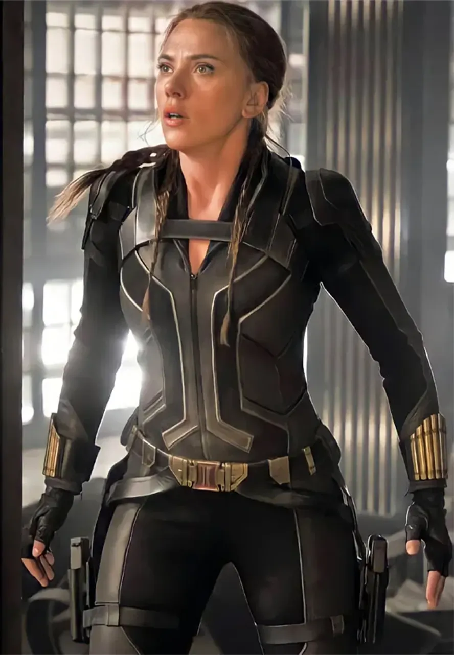 Black Widow Scarlett Johansson Leather Jacket marvel black widow jacket