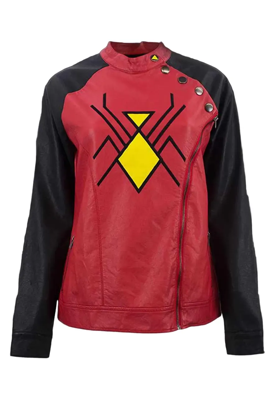 Marvel Spider Woman Biker Leather Jacket marvel spider woman leather jacket