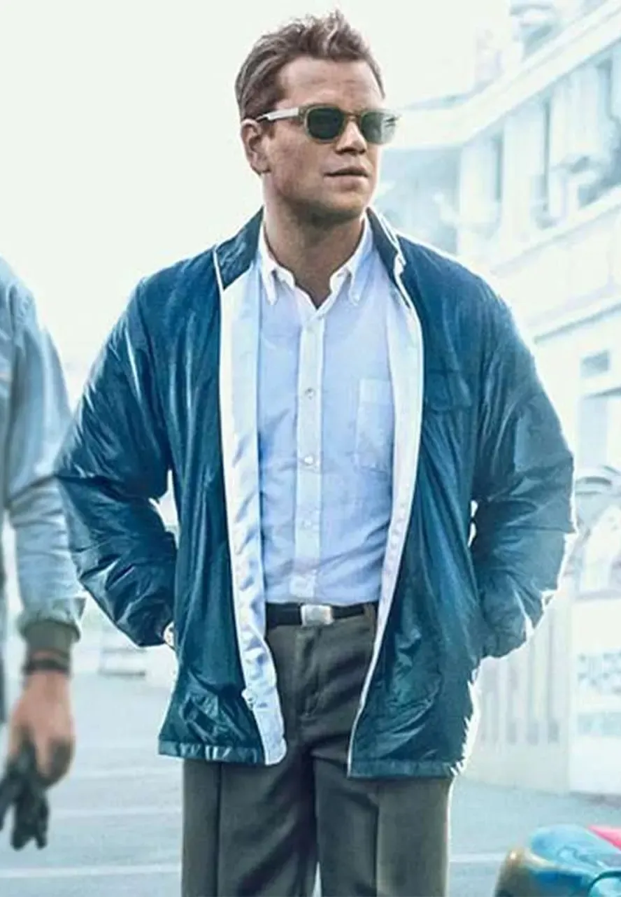 Ford v Ferrari Matt Damon Blue Jacket matt damon blue jacket