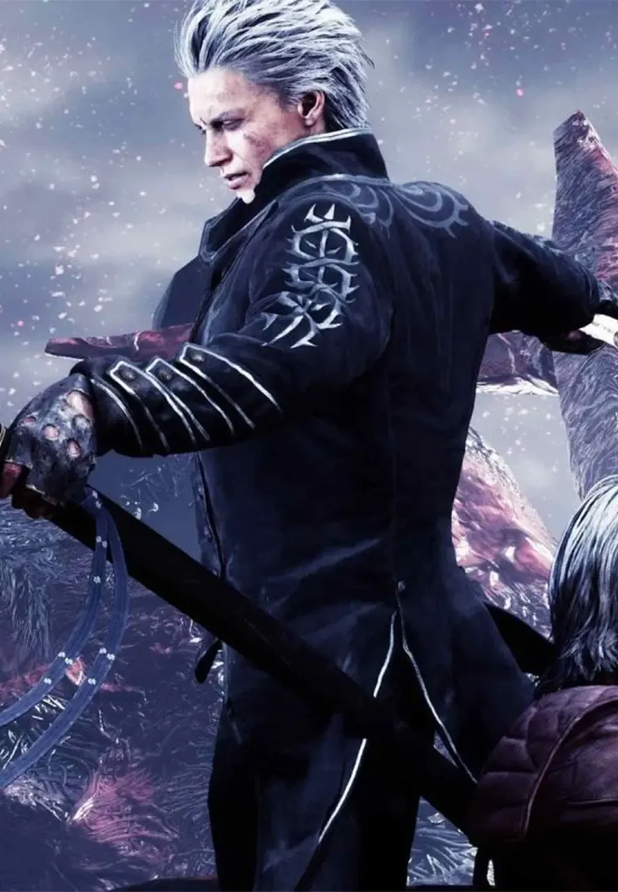 Devil May Cry 5 Vergil Black Leather Coat may cry 5 vergil black leather coat