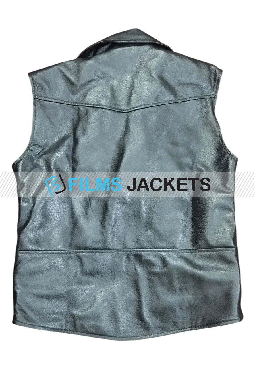 Men's MC Club Black Leather Straight To Hell Vest mc club black leather vest