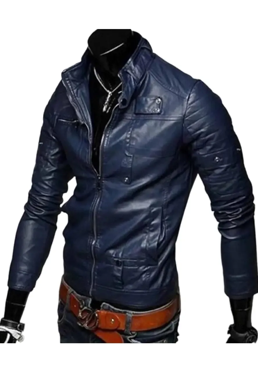 Men’s Slim Fit Casual Wear Leather Jacket mens slim fit leather jacket